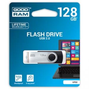 GOODRAM USB flash disk, 2.0, 128GB, Twister, černý, UTS2-1280K0R11, podpora OS Win 7