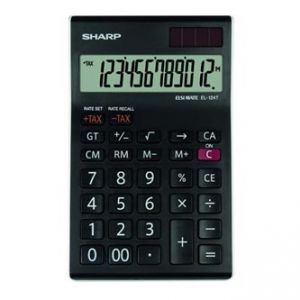 Kalkulačka SHARP, EL124TWH, černo-bílá, stolní, dvanáctimístná