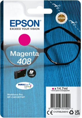 Epson originální ink C13T09J34010, T09J340, 408, magenta, 14.7ml