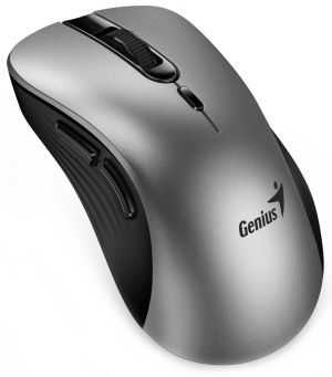 GENIUS Ergo 8100S AI Silver Grey/ 1600 dpi/ bezdrátová/ Copilot/ 6tlačítek/ tichá/ střibrn