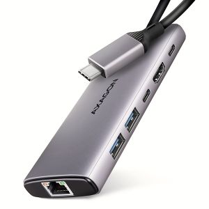 AXAGON HMC-6G2L, USB 10Gb/s hub, 2x USB-A, 1x USB-C, HDMI 4k/60, RJ-45, PD 100W, kabel USB