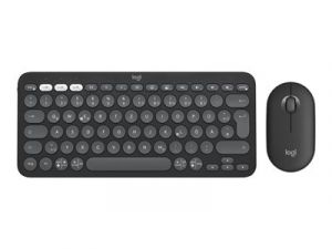 Logitech Pebble 2 Combo - Klávesnice a sada myši - bezdrátový - Bluetooth LE - QWERTZ - ně