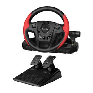 Volant Genius GX Gaming SpeedMaster, volant s pedály a řadící pákou, 13tl., USB, červeno-č