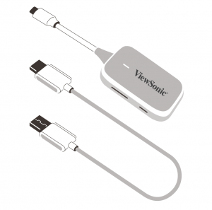 ViewSonic WPD-700, přijímač+vysílač, 1080p, 60Hz, 80ms, zrcadlení obrazu, USB-C na HDMI, 