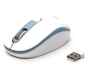 OMEGA MOUSE WIRELESS1000/1200/1600 DPI WHITE-BLUE