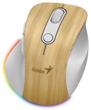 GENIUS Ergo 9000S Pro Pine Wood/ duální Bluetooth+2,4GHz/ 2400dpi/ bezdrátová/ 6 tlačítek/